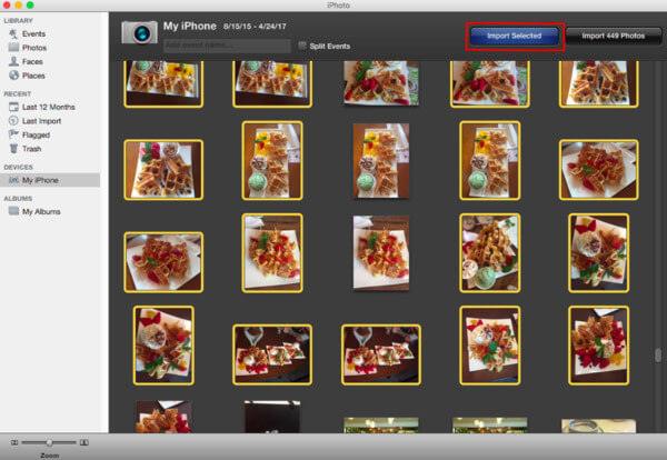 Esegui il backup delle foto di iPhone su Mac con iPhoto