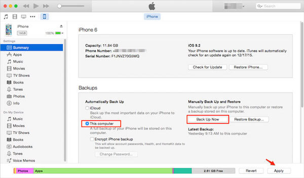 Backup di iTunes