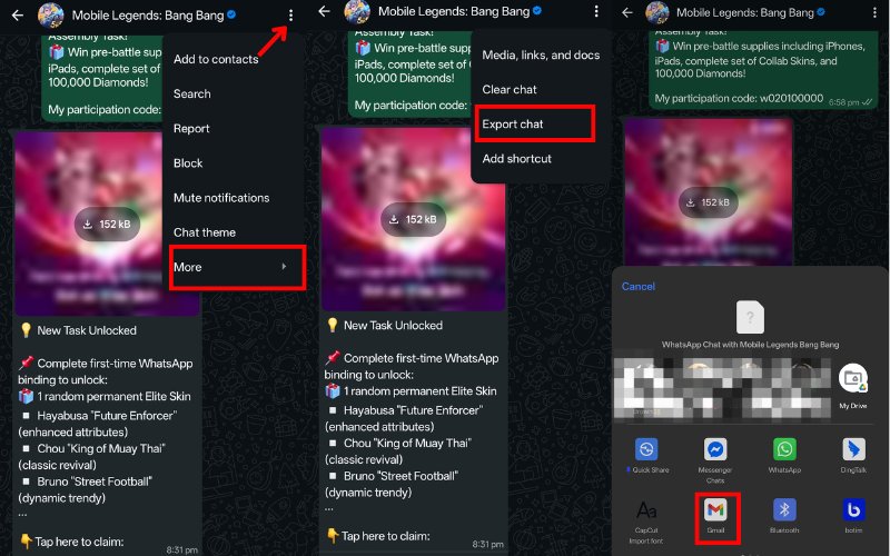 Backup Specific Chat Android