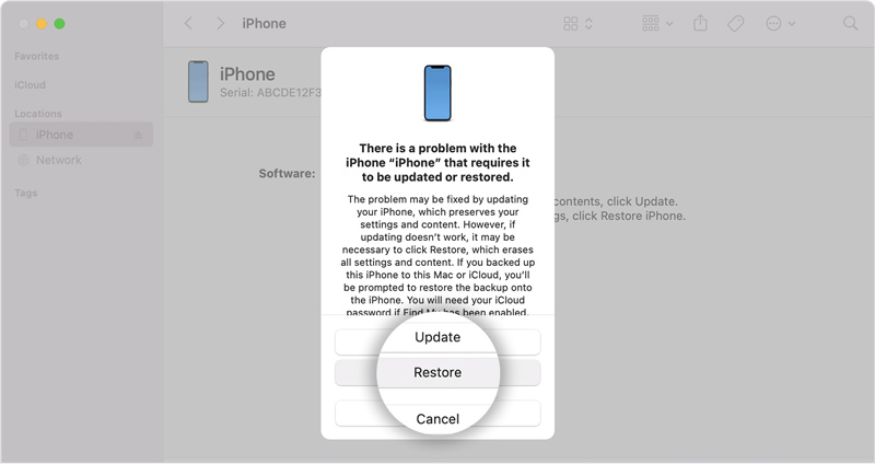 Chcete-li obejít deaktivovaný iPhone, připojte se k iTunes