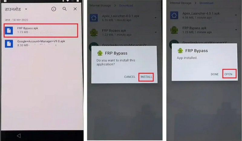 Resetowanie kopii zapasowej FRP Bypass APK