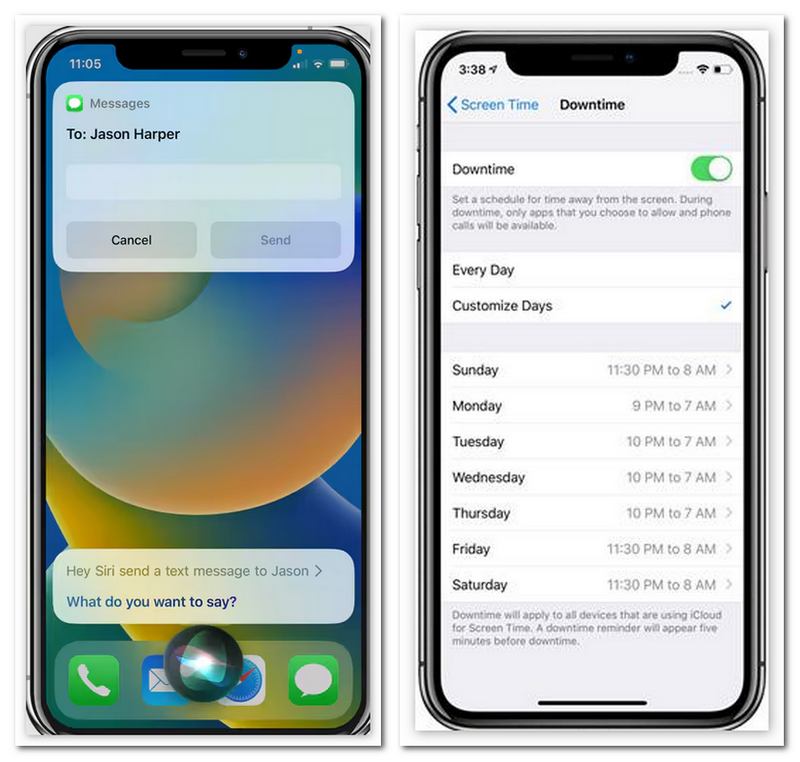Turn off Screen Time Downtime Via Siri