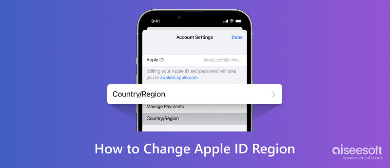 Změňte oblast země Apple ID