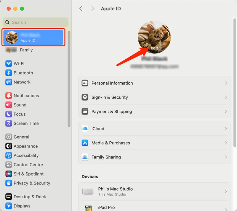 Edit Apple ID Picture on Mac