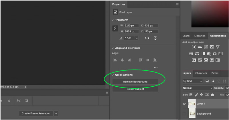 Remove Background In Photoshop Quick Actions