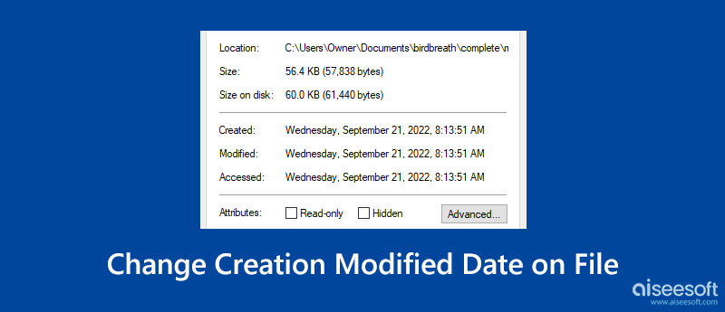 Cambia la data di modifica della creazione nel file