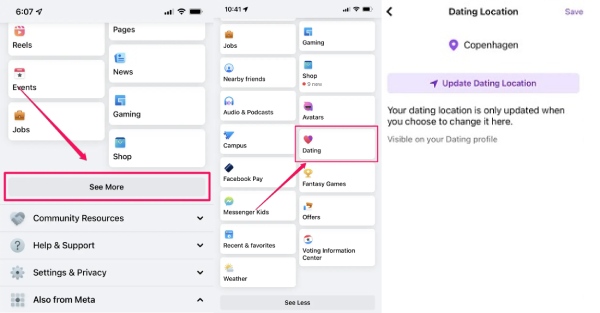 Hur man ändrar plats på Facebook Dating
