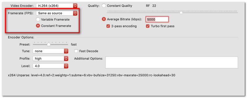 Choose Constant Or Variable Fps