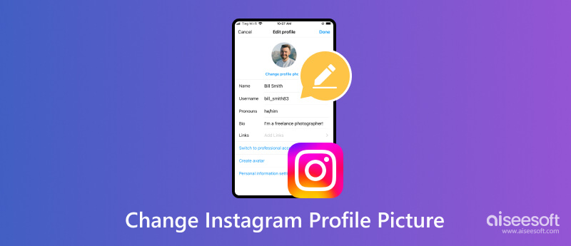 Změňte profilový obrázek Instagramu