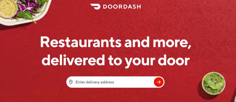 Skriv inn leveringsadresse på DoorDash