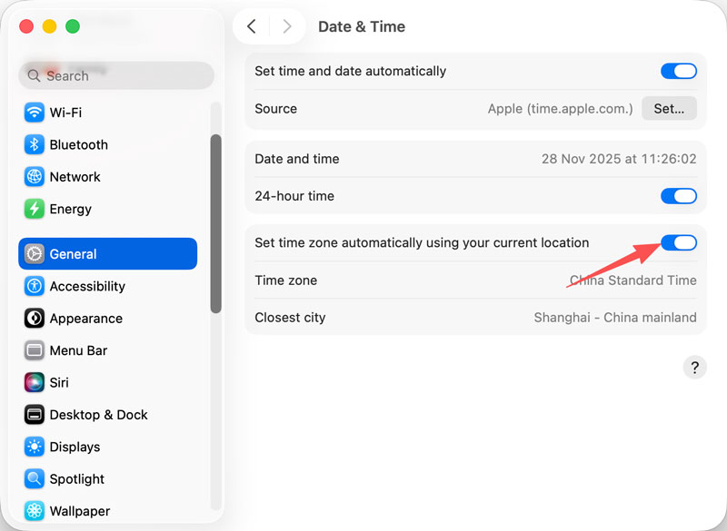Mac Set Time Zone Auto