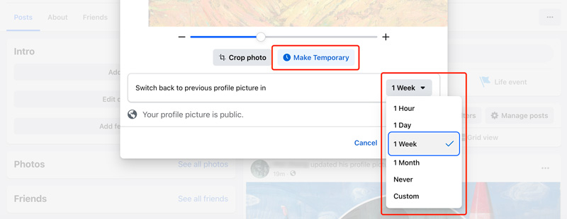 Cambia temporaneamente l'immagine del profilo su Facebook