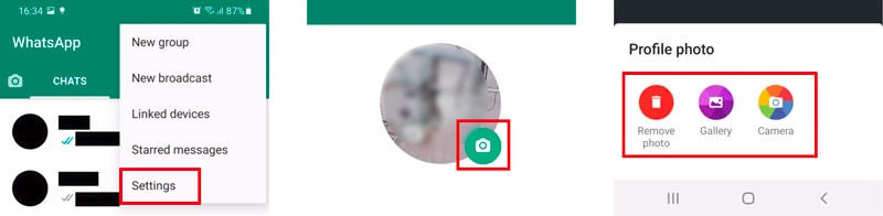 Endre profilbilde på WhatsApp Android