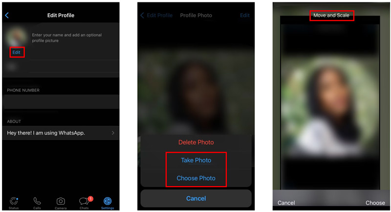 Změňte obrázek profilu na WhatsApp iPhone