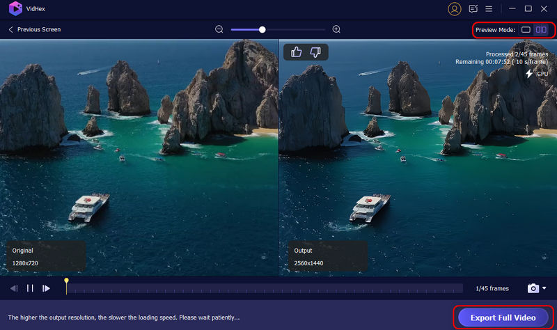 Vidhex Preview Mode