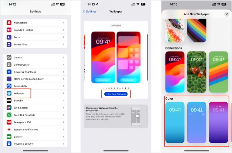 Cambia il colore dello sfondo dello sfondo iOS