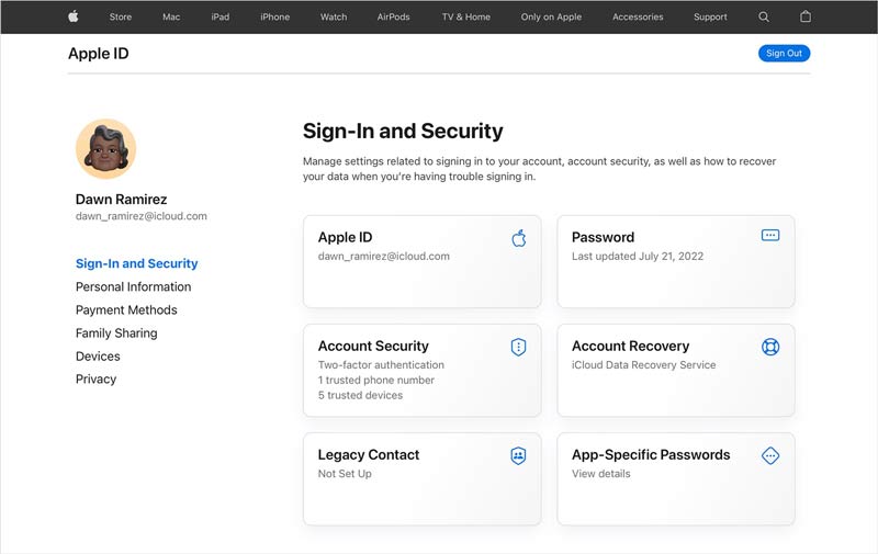 Apple ID-passordnettleser