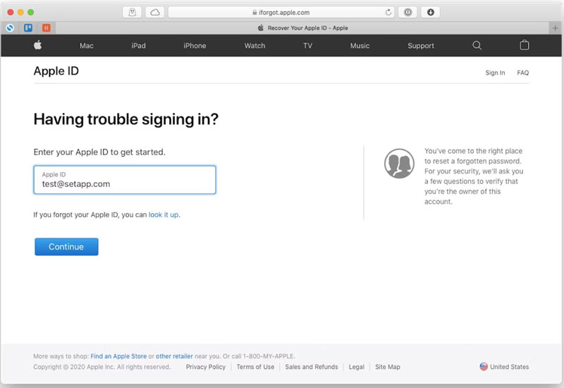 Apple ID-passord iForgot