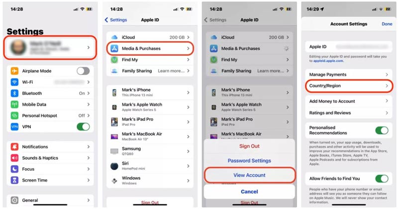 Αλλαγή περιοχής iPhone με Apple ID