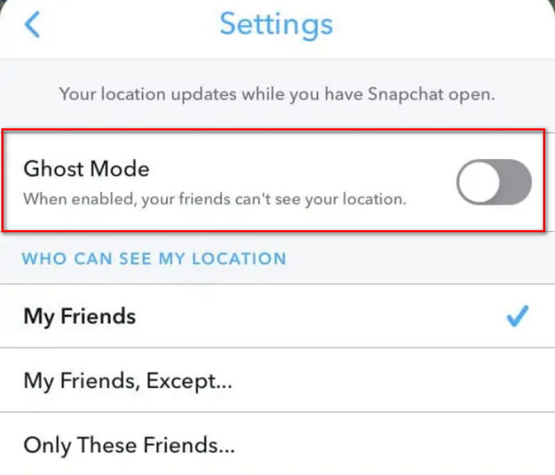 Snap Map Ghost Mode til Slå den av