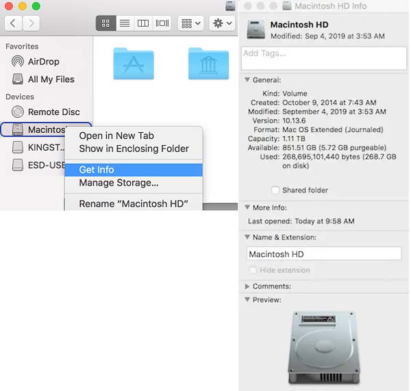 Få Storage Info Finder Mac