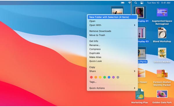 Οργανώστε τα στοιχεία σε φακέλους στο Mac Desktop