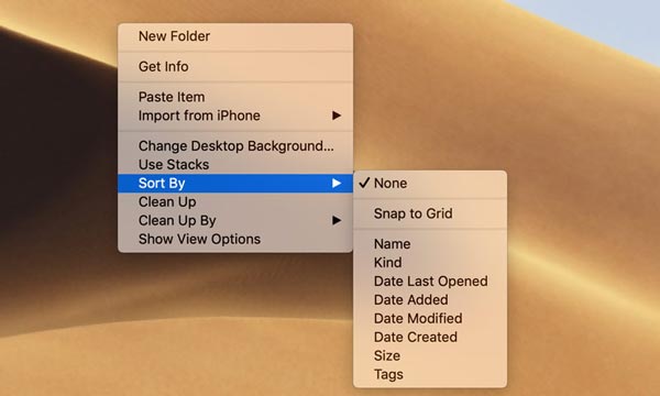 Sort by Clean Up Mac Desktop