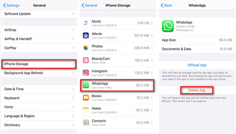 Törölje az iPhone Whatsapp gyorsítótárát