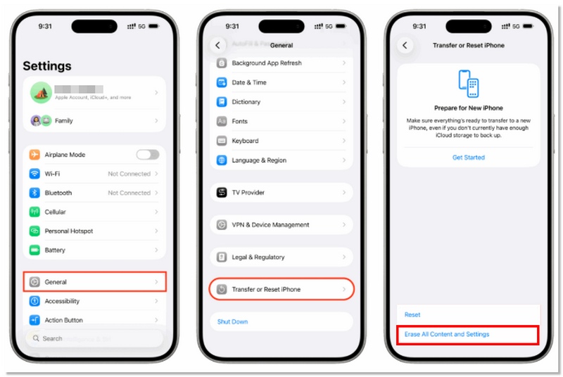 Tap Erase All Content And Settings