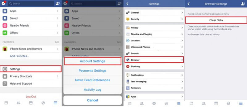 Pulisci la cache di Facebook su iPhone