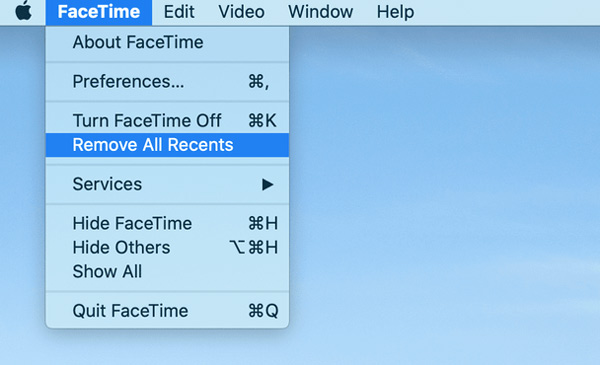 Távolítsa el a FaceTime előzményeket a Mac rendszeren