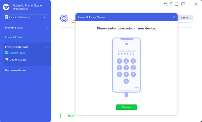 Aiseesoft iPhone Cleaner 自定義一鍵擦除