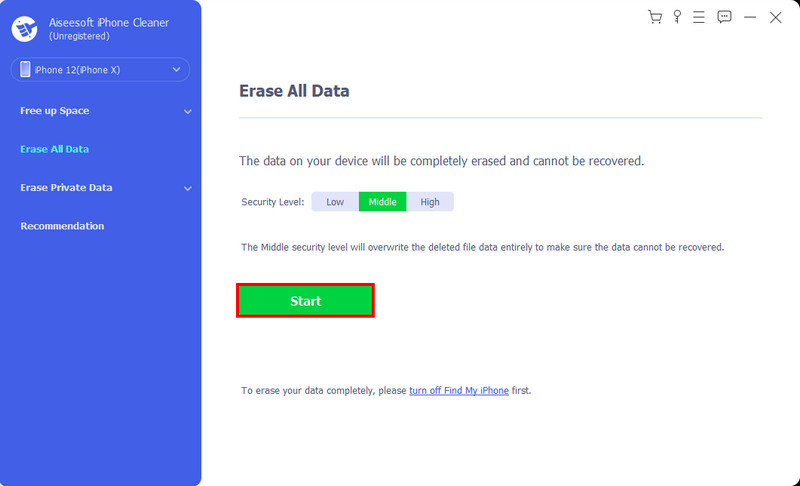 Aiseesoft iPhone Cleaner Erase All Data