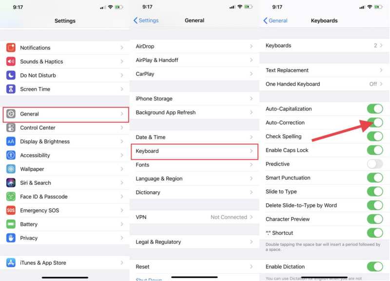 Sådan slukker du for automatisk korrektion af iPhone