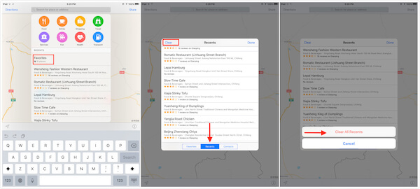 Διαγραφή ιστορικού χαρτών στο ios9