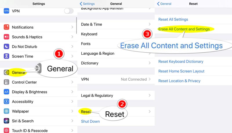 Cancella tutte le impostazioni di connessione iPhone