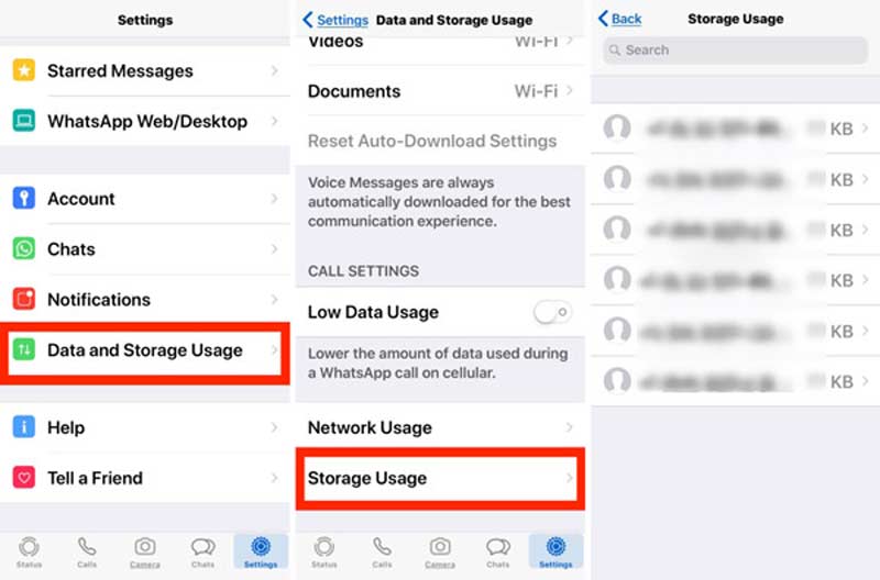 Check WhatsApp Data and Storage Usage