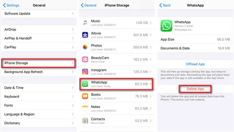 Rensa iPhone WhatsApp Cache