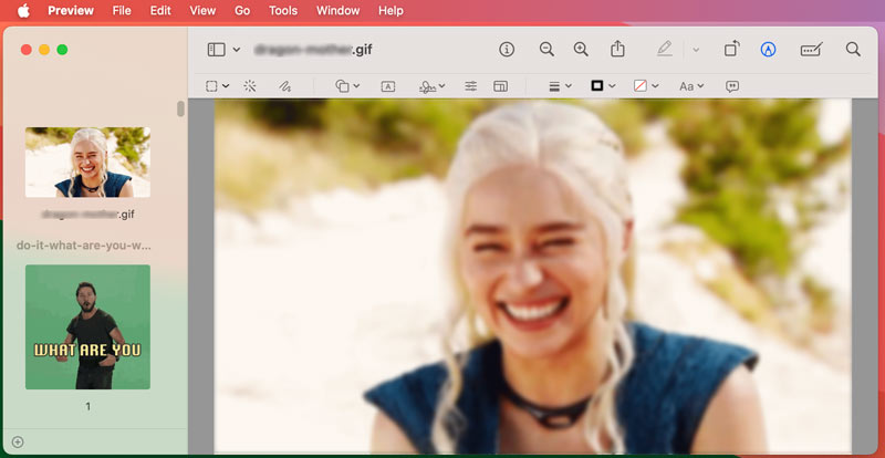 Aggiungi GIF all'anteprima su Mac