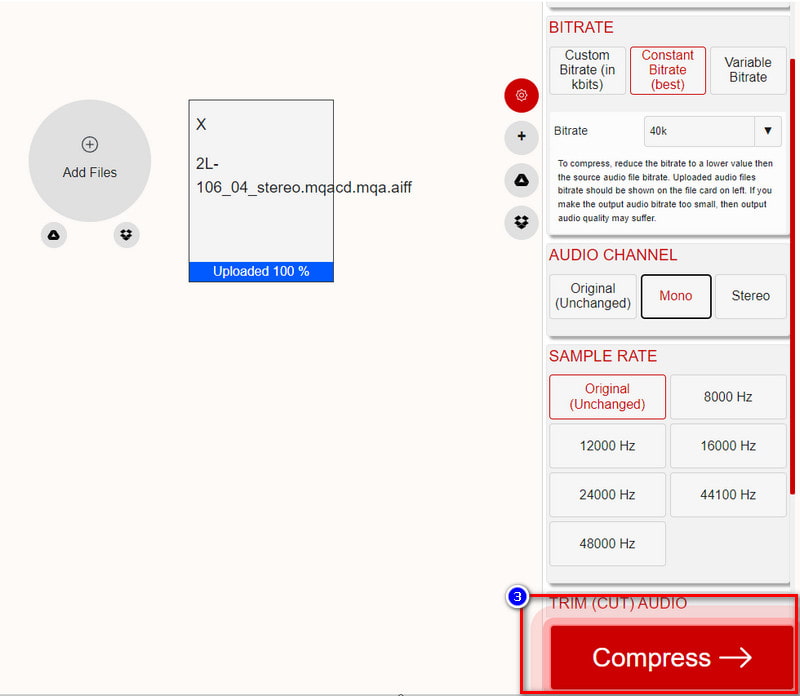 Start Compressing AIFF