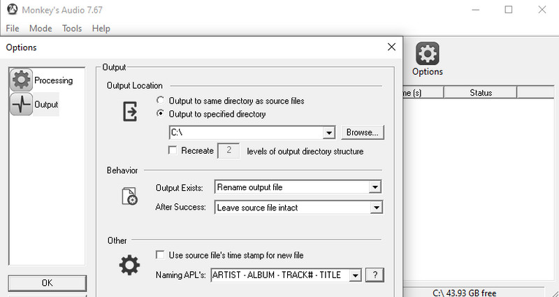 Self File Destination