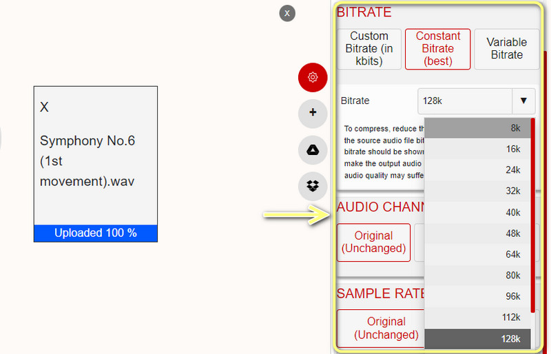 Modifica il valore del compressore