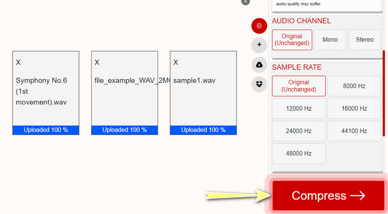 Xconvert Compress Audio