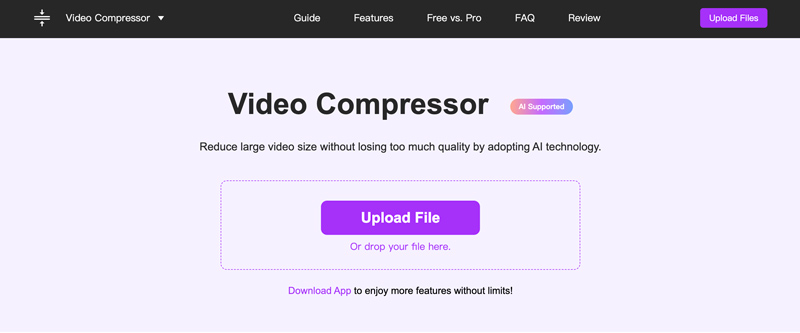 Бесплатный онлайн-компрессор видео Aiseesoft