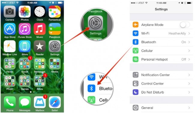 Beállítások bluetooth