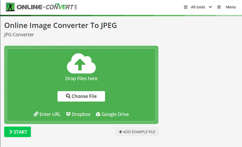 Online Image Converter JPEG-muotoon