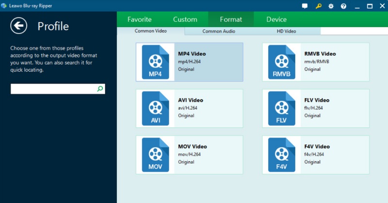 Select Output Format