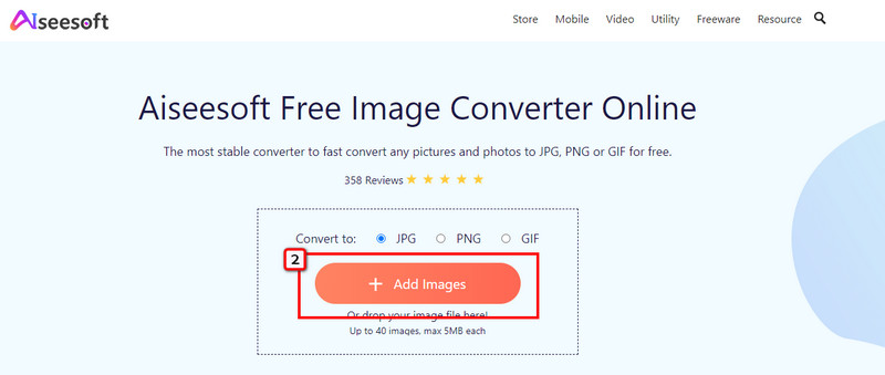 Add Image to Convert JPEG