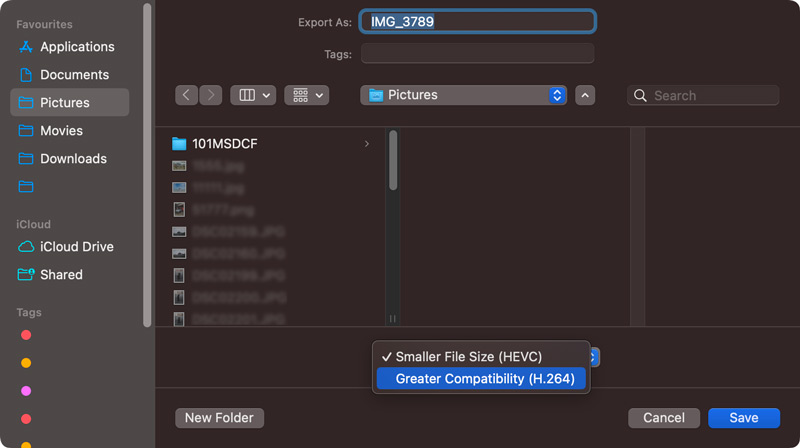Převeďte video z iPhone na MP4 na Mac QuickTime
