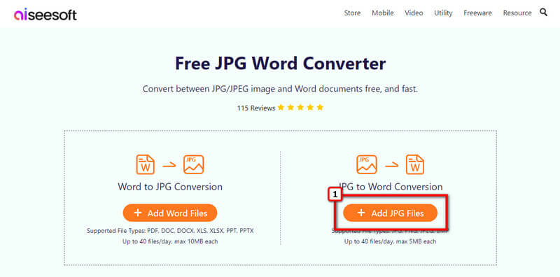 Tilføj JPG for at konvertere til Word